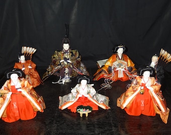 Traditional Japanese Hina Dolls Three Court Ladies Set - Luxurious