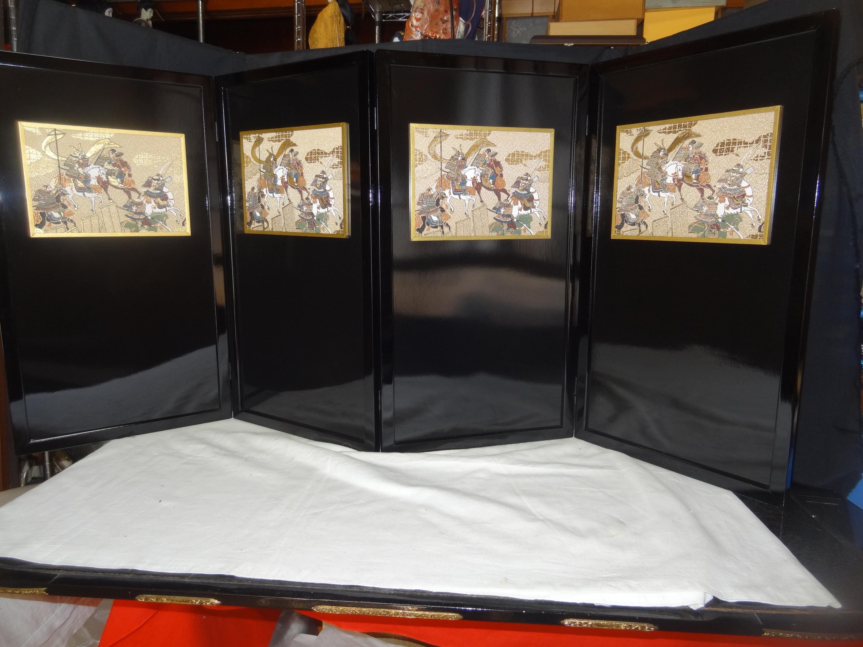 ☆ヴィンテージ☆4面パーテーション☆ハンドペイント☆ Vintage Japanese 4 Panel Dividers - Etsy