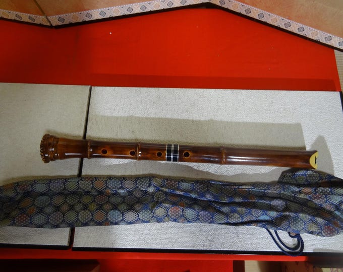 Japanese Traditional Shakuhachi Bamboo Flute 54cm with Bag – Woodwind ...