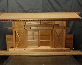 Large Antique Japanese Kamidana Shrine | Rare Wooden Shinto Household Altar from Nara Sakurai Kominka | Traditional Spiritual Architecture