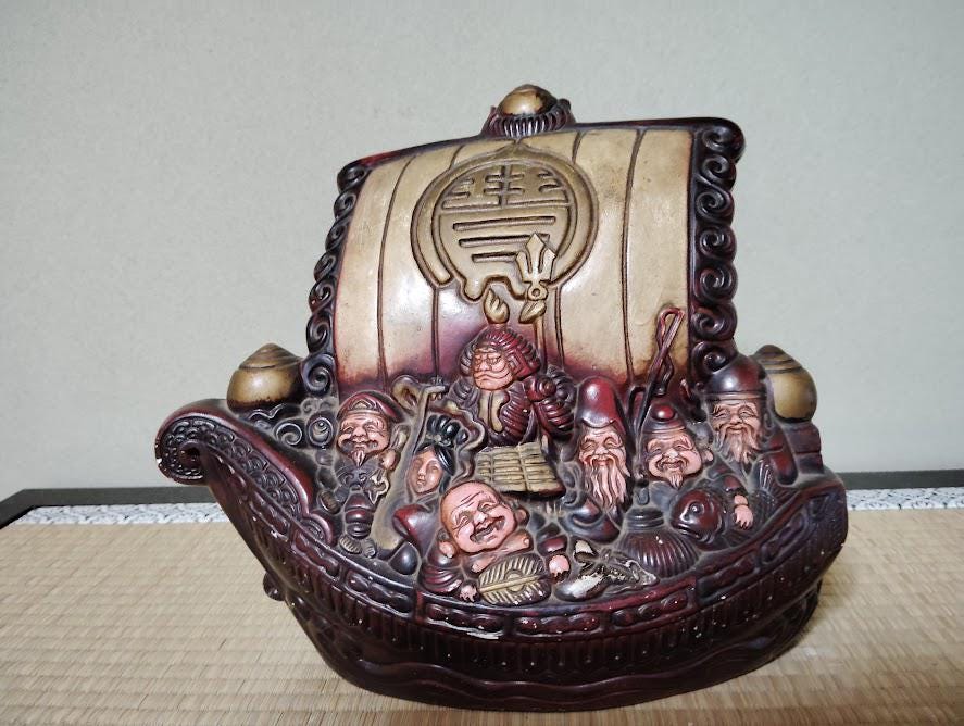 寿老人 七福神 銅製 彫刻 仏像 箱付 置物 風水 開運 金運 骨董　インテリア 寿老人 七福神 銅製 彫刻 仏像 箱付 置物 風水 開運 金運 骨董