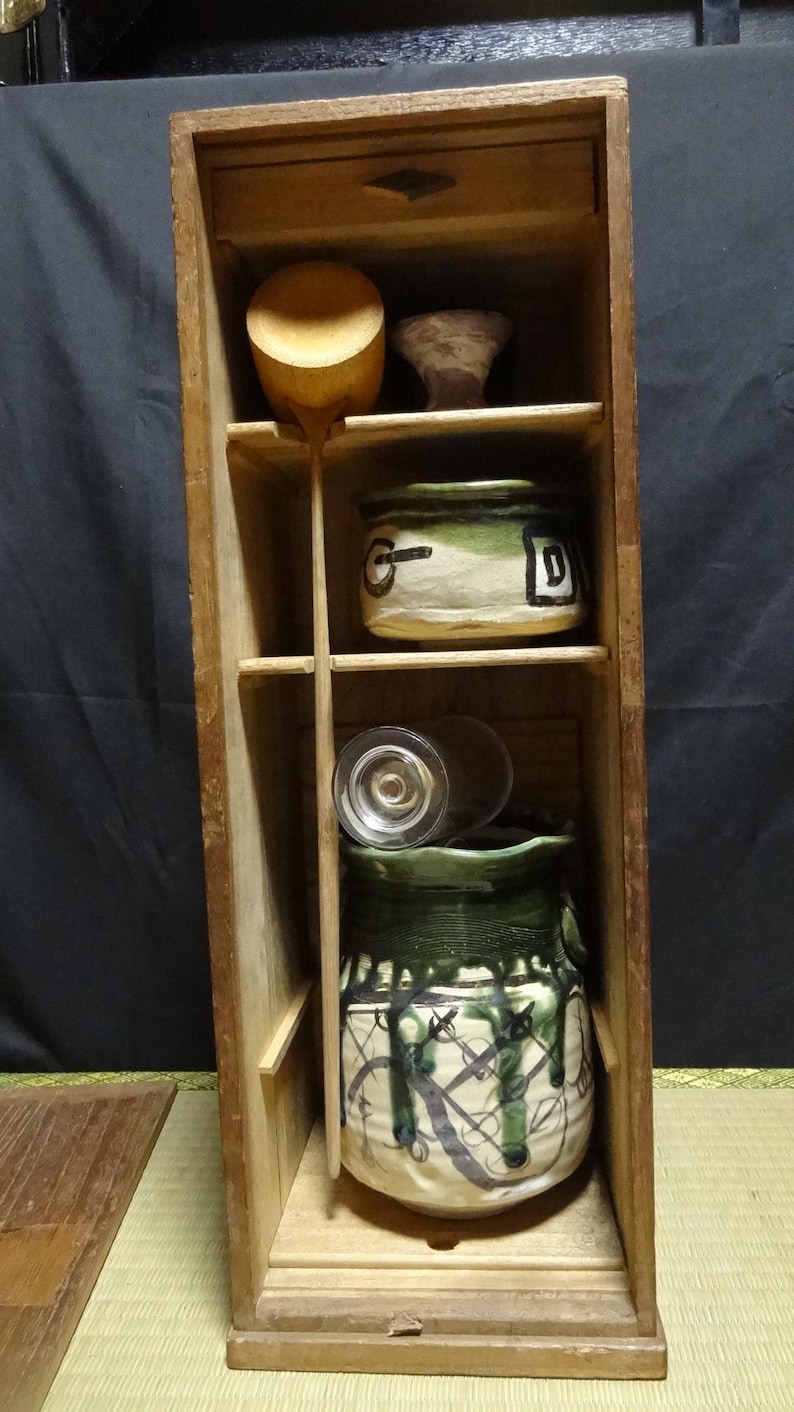 Vintage Japanese Tea Ceremony Set With Wooden Box, Chawan, Kensui ...