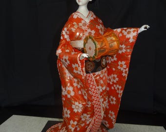 珍しいこけし人形、会田晴峰（会田青峰）作のヴィンテージ日本の創作