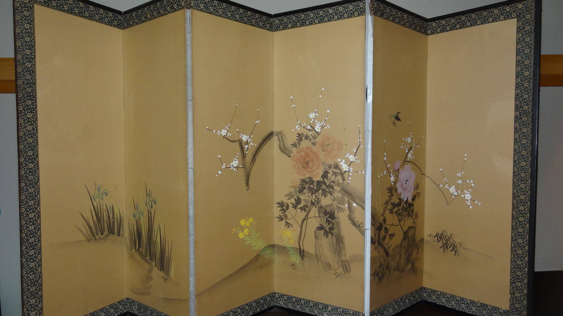 Antique Japanese Folding Screen - Etsy - Page 3