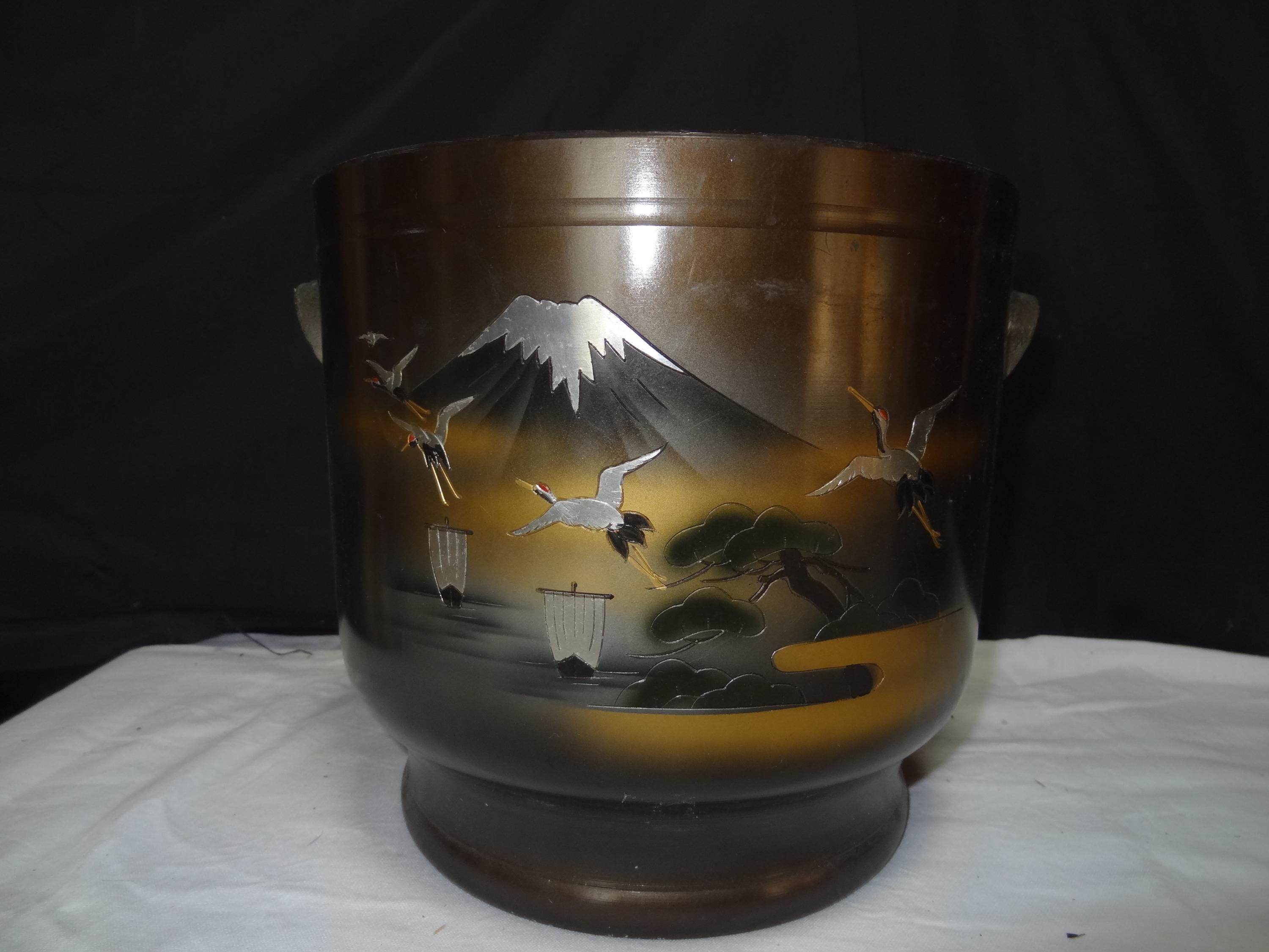 火鉢　美品 火鉢 金属製 Antique hibachi - Etsy 日本