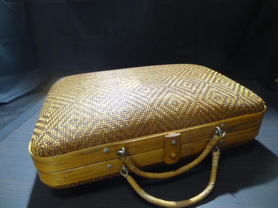 Japanese Vintage Bamboo Handbag | Woven Basket Bag with Handle | Traditional Craftsmanship | Rare Handmade Purse 34x23xH12cm