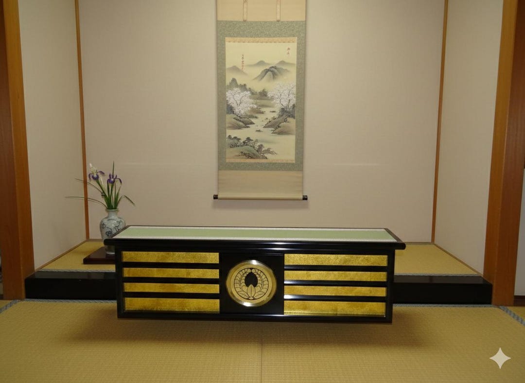 Tatami Rack Large Japanese Tatami Display Platform 104x57cm | Gold Panel & Family ...