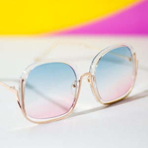 Retro Oversized Sunglasses Pastel Fade Lenses | Bohemian Dream 70s Vintage Inspired