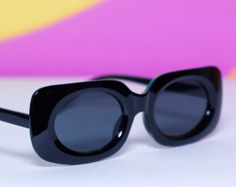 Retro Mod Black Sunglasses Vintage 60s Inspired