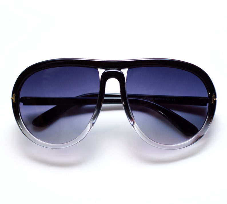 Retro Black Fade Aviator Sunglasses Tubular 80s Vintage Etsy