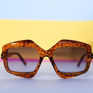 Retro Oversized Brown Angular Sunglasses | Vintage 80s Inspired