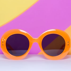 Retro Orange Round Sunglasses | Vintage 60s Mod Inspired