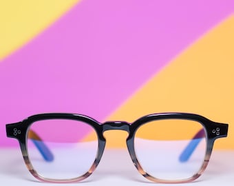 Retro Horn-Rimmed Black to Brown Eyeglass Frames
