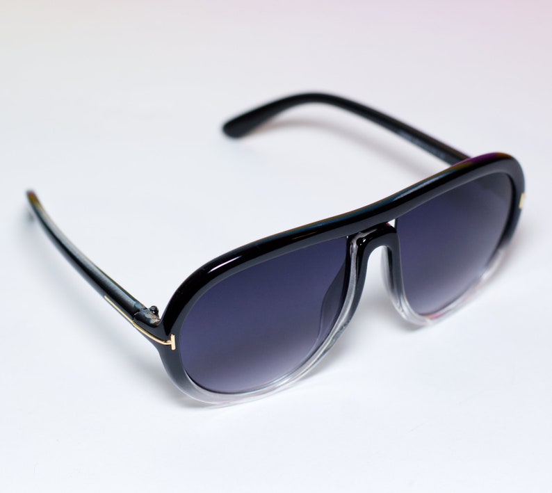 Retro Black Fade Aviator Sunglasses Tubular 80s Vintage Etsy