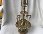 Vintage Art Nouveau Deco Arts and Crafts Silvercrest Brass Lamp