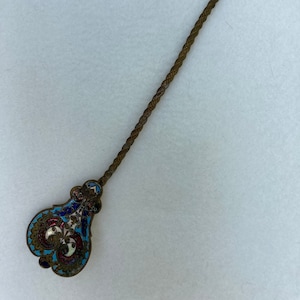 Antique Russian Bronze Enamel Ice Tea Spoon