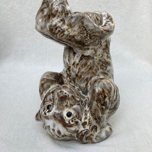 Vintage Upside Down Art Pottery Monkey Sculpture