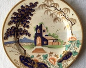 Antique Asian Export Porcelain Imari Chinese Japanese Handpainted Cobalt Plate