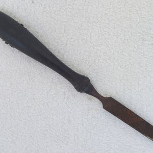 Antique Bronze Ebony Wood Ornate Tool File image 3
