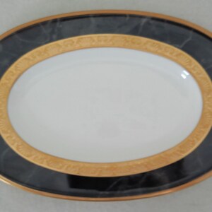 Noritake Opulence Discontinued Gilt Embossed Oval Serving Tray