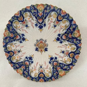 Antique Rouen Porquier Sincency Faience French France Pottery Wall Pocket Plate