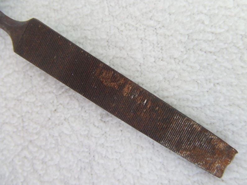 Antique Bronze Ebony Wood Ornate Tool File image 5