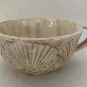 Vintage Italian Peasant Village Scallop Shell Ocean Majolica Tea Cup - Etsy
