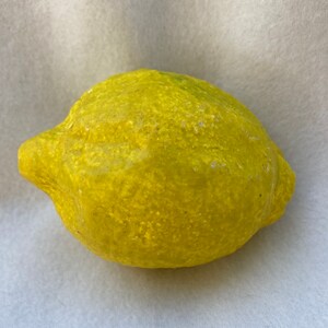 Vintage Italian Heavy Carved Marble Alabaster Fruit Lemon Sculpture