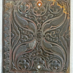 Antique Victorian Bronze on Steel Hardware Baseboard Backsplash Salvage Restoration