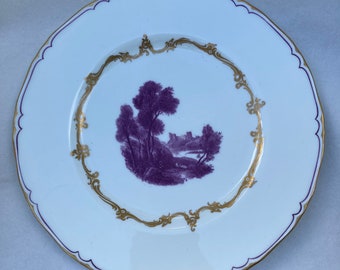 Vintage Royal Worcester The Chamberlain Purple Dinner Plate