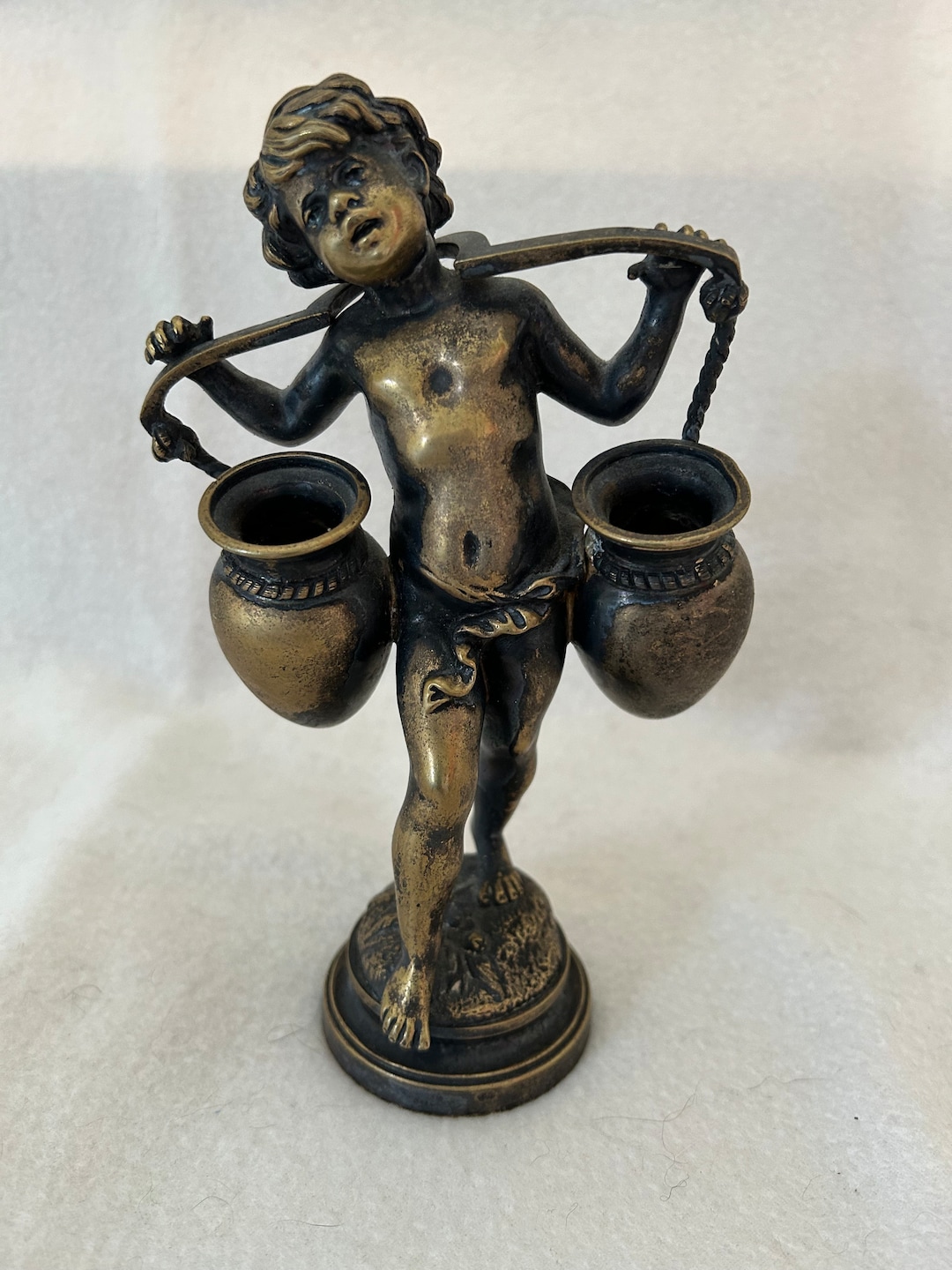 Vintage Bronze August Moreau Water Bearer Reproduction Sculpture Etsy