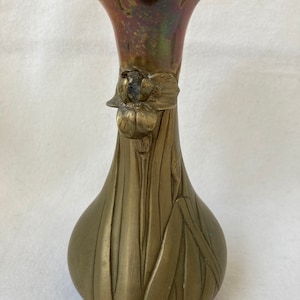 Vintage Bronze asiatisch japanische chinesische Iris Vase