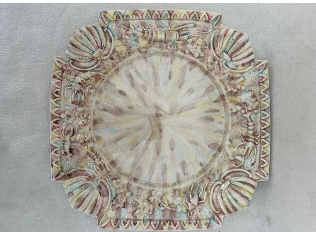 Vintage Italian Peasant Village Scallop Shell Lobster Majolica Art ...