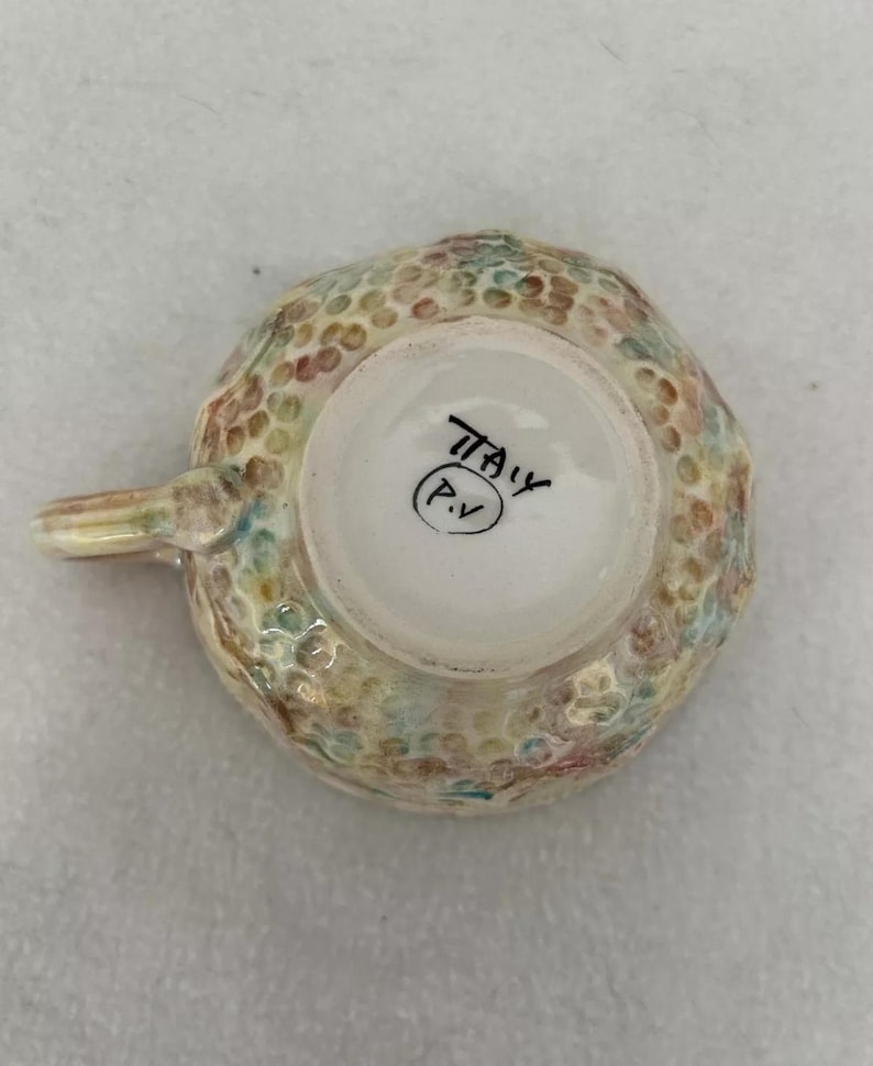 Vintage Italian Peasant Village Scallop Shell Ocean Majolica Tea Cup - Etsy