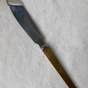Mid Century Modern Denmark Scandinavian Bronze Lundtofte Rustfri DFK Fish Knife