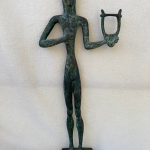 Vintage Bronze Ancient Greek Roman Apollo Sculpture Figure