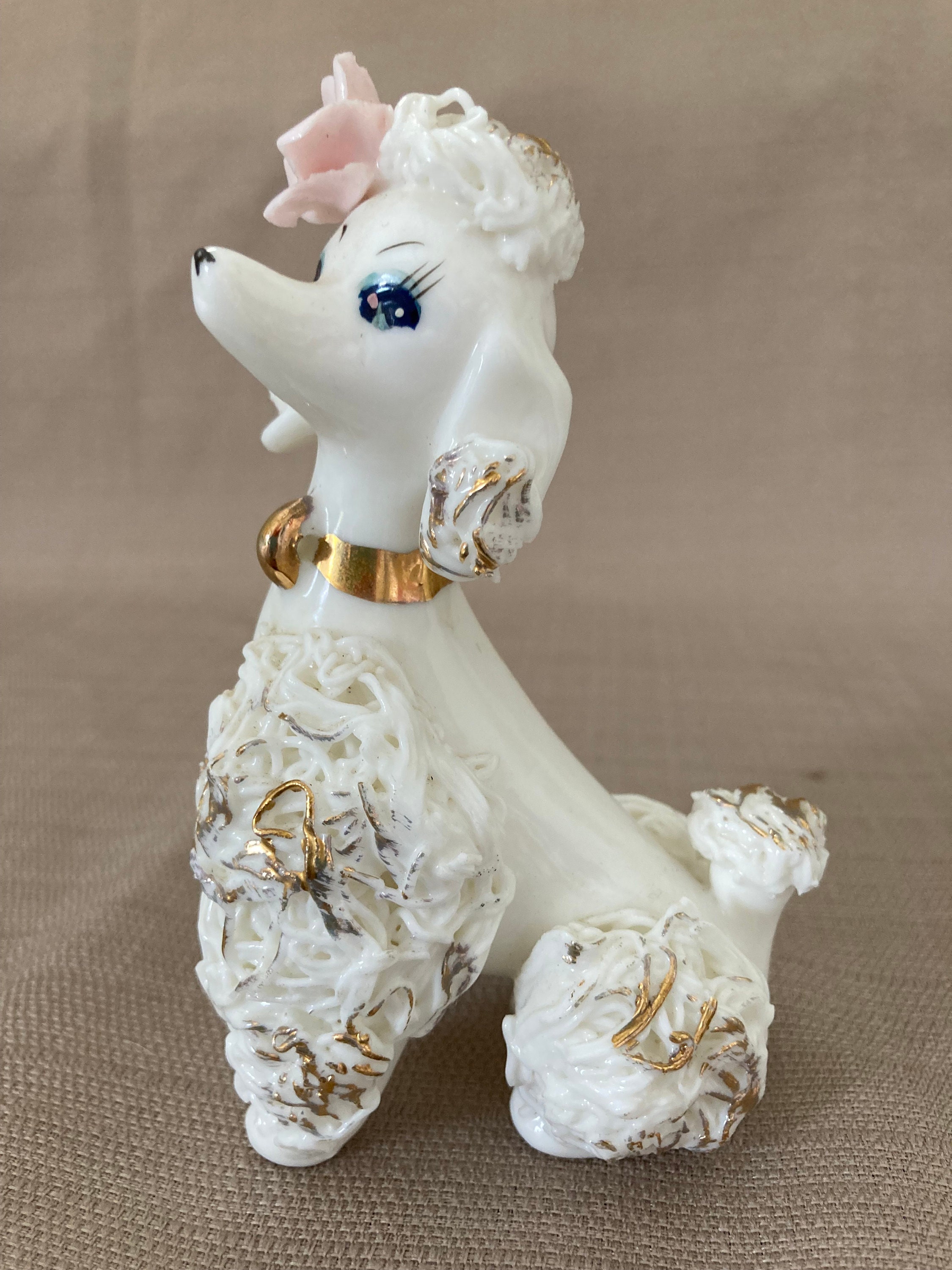 Vintage Mid Century Salt Glaze Numbered Spaghetti Poodle Dog