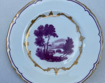 Vintage Royal Worcester The Chamberlain Purple Bread and Butter Side Plate