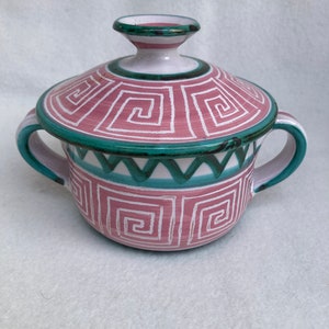 Mid Century Robert Picaud LaRoue Vallauris French Art Pottery Lidded Sugar Bowl