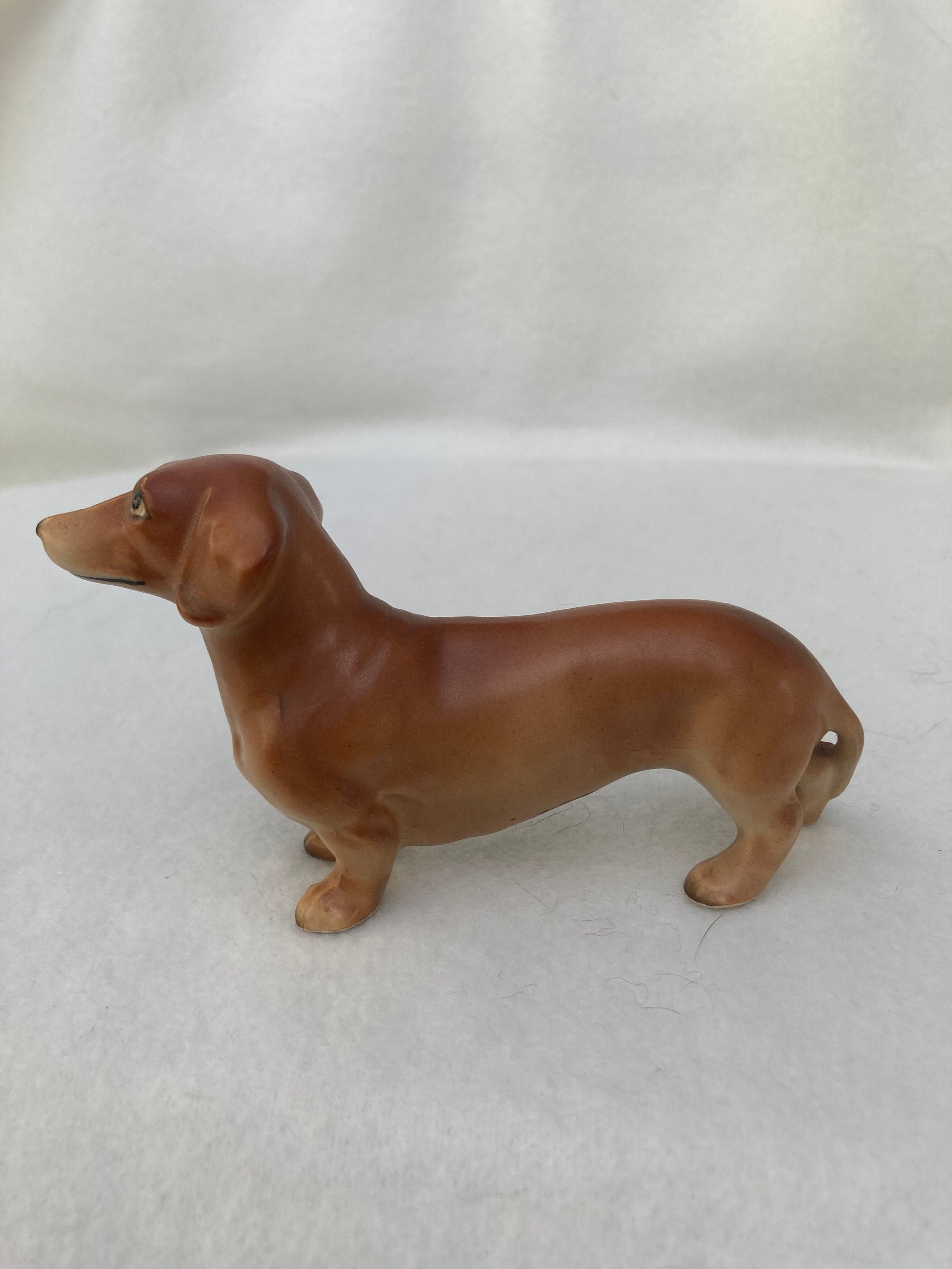 Vintage Porcelain Dachshund Dog Figurine Ceramic Dog Statue Collectible