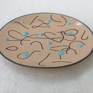 Vintage Bernice Emaille auf Kupfer Retro Art Metal Dish