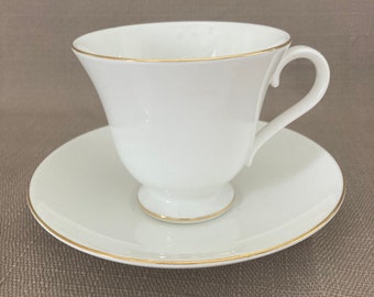 Vintage Wedgwood Bone China Signet Gold Tea Cup and Saucer