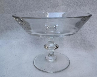 Vintage Val St Lambert Crystal Footed Compote Candy Dish