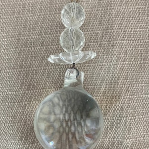 Vintage Mid Century Murano Art Glass Clear Ball Star Hanging Chandelier Fixture Prism Drop Hardware Salvage