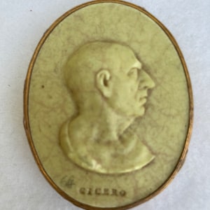 Antiek gesneden gips Cameo diepdruk oude Romein van Cicero