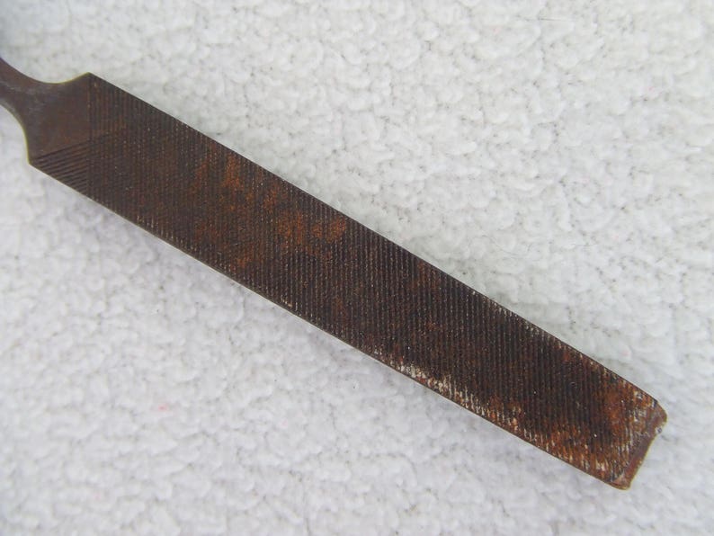 Antique Bronze Ebony Wood Ornate Tool File image 4