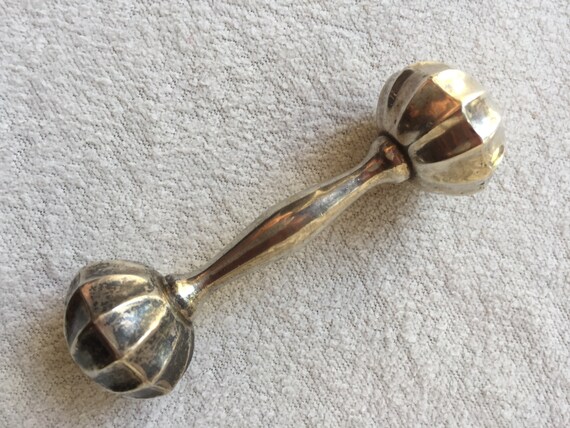 antique sterling silver baby rattle