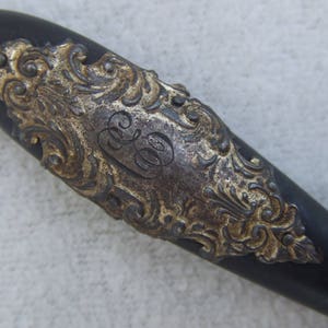 Antique Bronze Ebony Wood Ornate Tool File image 1