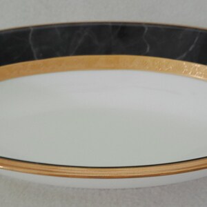 Noritake Opulence Discontinued Gilt Embossed Oval Vegetable Serving Bowl