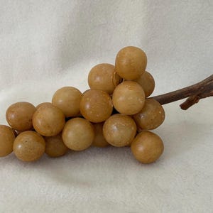 Vintage Italian Heavy Carved Marble Alabaster Fruit Grape Bunch Sculpture